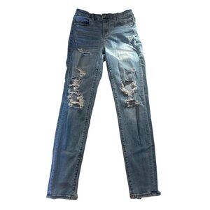 American Eagle Distressed High-Waisted Skinny Jeans Size 4